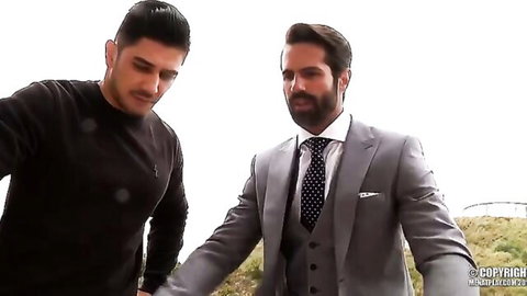 Dani Robles and Dato Foland in suited threesome preview