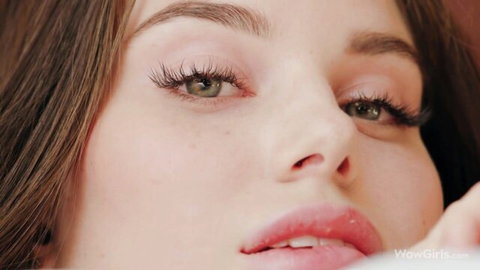 Stefany Kyler seductive close-up with glossy lips and hazel eyes