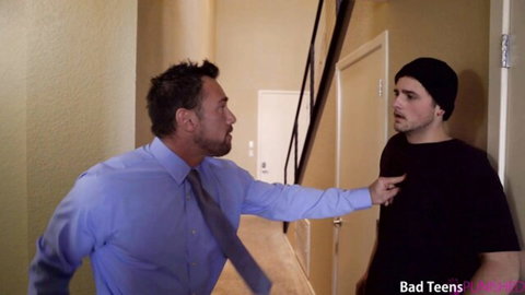 Emma Hix confronted by dominant man in tense hallway scene