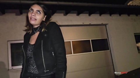 Mila Hase in intense POV street tease, German outdoor vibe