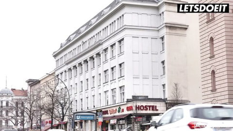 Oxana Chic's kinky cowgirl ride with big dick stranger at urban hostel