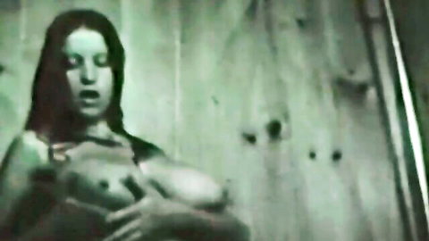 Vintage softcore big bust brunette covering large breasts nude