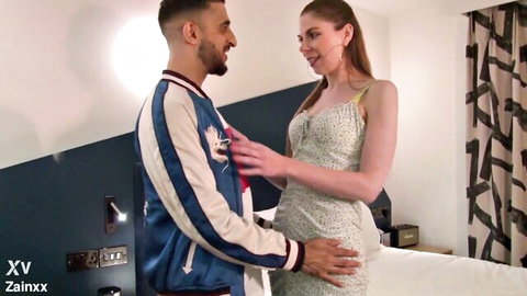 Pakistani twink gropes Alice Labyrinth's curves in sexy green dress