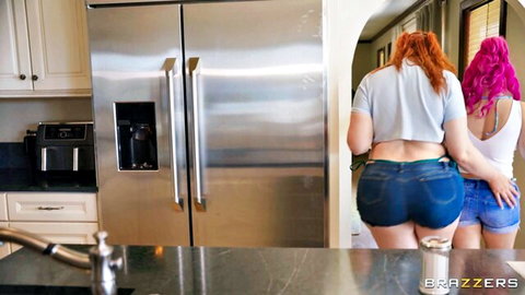Abigaiil Morris & Lily Lou tease big asses in tight shorts