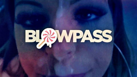 Blonde with cum dripping from her open mouth and face after rough blowjob POV