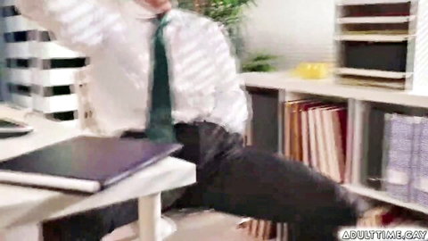 Dakota Payne and Jkab Ethan Dale share hard dick in office suit play