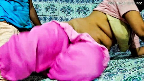 Curvy Indian Desi babe in pink gets drilled from behind in amateur style