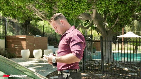 Kit Mercer video thumbnail: muscular man in shirt by pool
