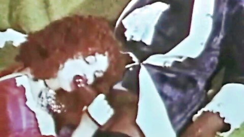 Vintage redhead's hairy pussy stuffed by huge BBC in classic porn