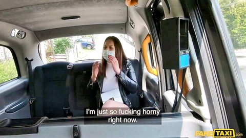 Mia Rose horny in taxi, fingering under skirt on Fake Taxi