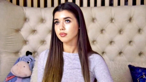 ClaireJenner seductive in gray top, naughty solo tease on camera