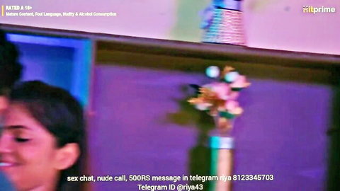 Indian woman smiling in promo thumbnail for BalluRangila reverse cowgirl sex video