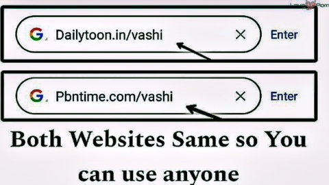 Screenshot showing Google searches for dailymoon.in/vashi and pbntime.com/vashi adult sites