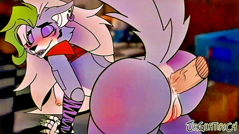 Roxanne Wolf furry doggy style vaginal penetration in FNAF porn animation