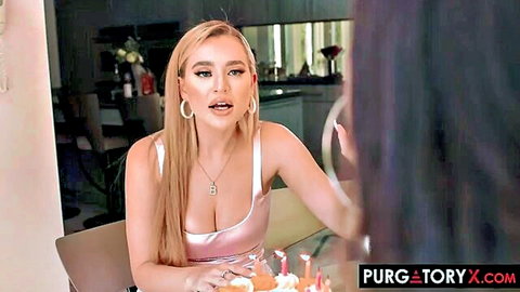 Blake Blossom and Jasmine Wilde in sexy birthday cake scene