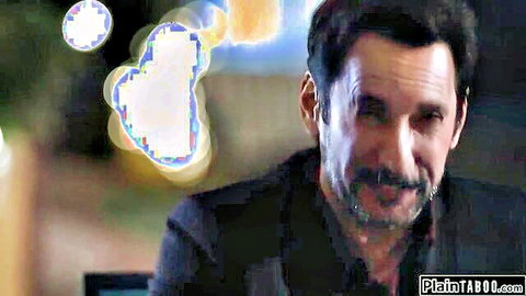 Tommy Pistol smirks in suit with Paige Owens in taboo teen revenge scene