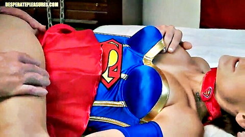 Hope Harper as Supergirl fucked by villain in tight superhero costume