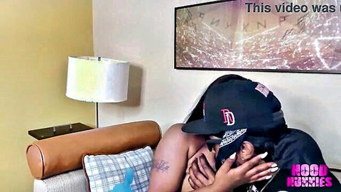 Slim thick ebony dancer Lacey in intimate hood hunnies debut hug