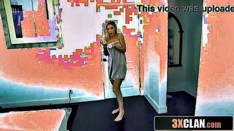 Jessa Rhodes blonde bombshell in short gray dress teasing solo