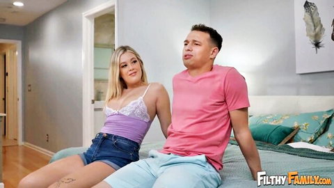 Ashley Alexander and Kaden Kole in teasing bedroom foreplay