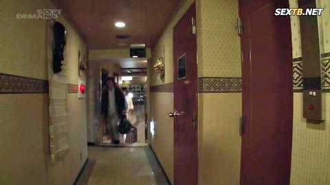 Son in trench coat enters hotel room with mysterious woman in mom's underwear fetish JAV