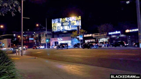 Lexie Fux on provocative billboard in night city street, erotic 4K porn