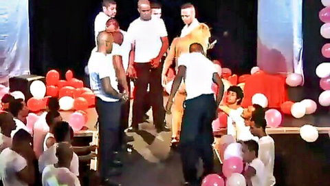 Brazilian MILF anal gangbang at birthday party