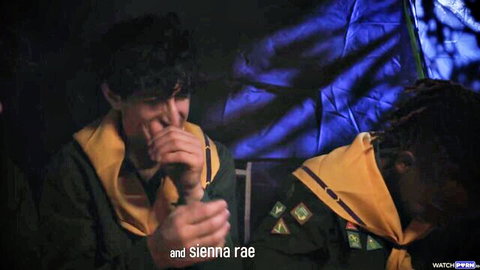 Sienna Rae in scout uniform roleplay with stepmom POV, big tits and brunette ass