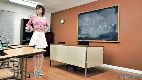 Tristan Summers teases in pink crop top and white mini skirt, schoolgirl vibe