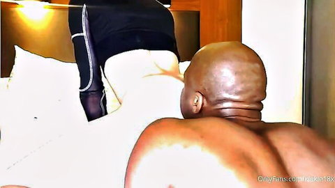 Interracial anal domination: naughty amateur white woman with big ass bent over for black bull