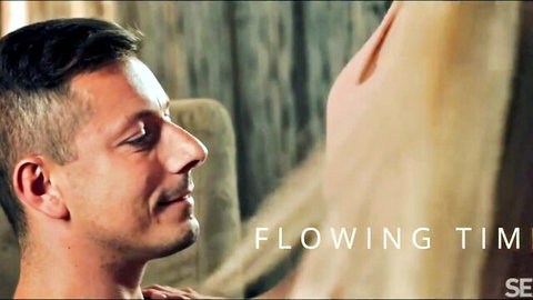 Vanessa Hillz flowing blonde hair touching man's face intimately