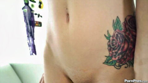 Elsa Jean petite blonde strips jeans teasing nude body