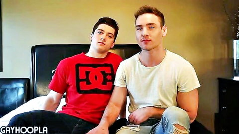 Collin Simpson and Forrest Marks in casual tease on bed
