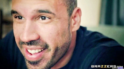Ryan Conner smiling close-up from Brazzers adult video thumbnail