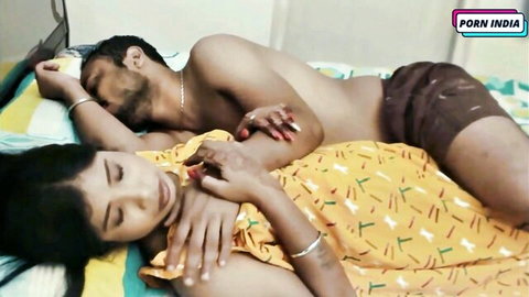 Trahultakla and Indian lover in steamy morning bed humping, Desi couple intimate