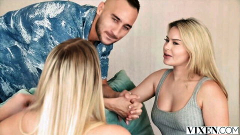 Khloe Kapri seduces sister's boyfriend with blonde friend on couch