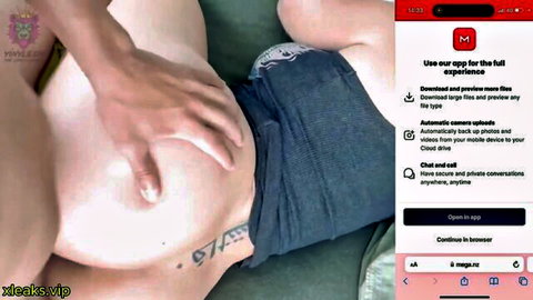 Pregnant Latina MILF with huge tits spreads her tight pussy on bed