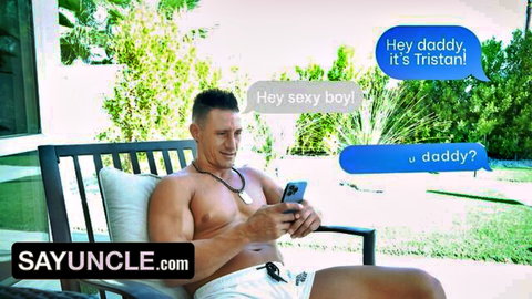 Jax Thirio as muscular daddy getting sexy texts from Tristan