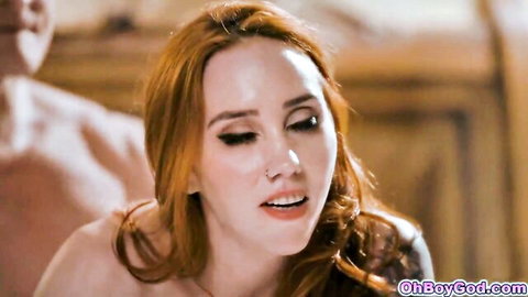 Clarke Kent redhead stepmom with open mouth in intimate close-up