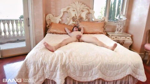 Brandi Love nude on bed, legs spread wide exposing pussy