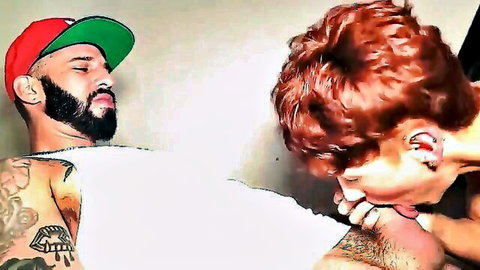 Romeo Davis gets blowjob from redhead Jordyn in steamy Mexico bed scene