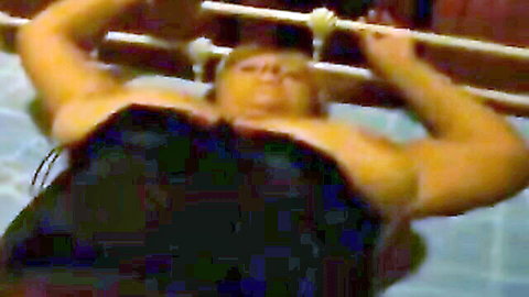 Curvy blonde mature wife hanging from bars in sexy workout pose