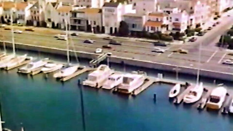 Vintage marina boats and waterfront houses for Julie's tight pussy stretch