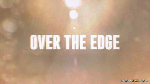 Brazzers Over the Edge hardcore porn video title screen with glowing lights