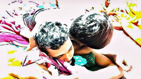 Young Indian desi village threesome with boyfriends in intimate embrace