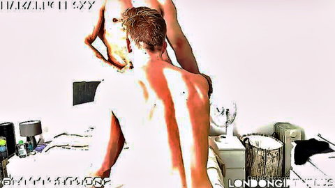 Interracial gay domination: fit boy with two huge cocks in hot threesome