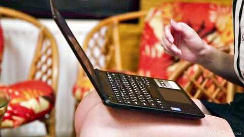 Starlight Night's sensual solo webcam show with laptop
