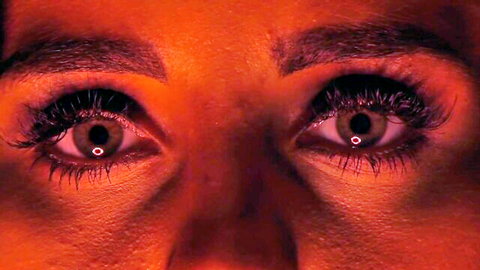 Naomi Woods intense brown eyes close-up in red-lit POV adult thumbnail