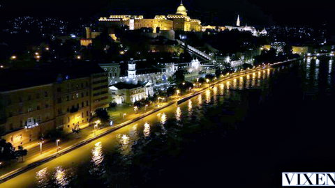 Eve Sweet in seductive Budapest night skyline, Vixen 4K adult preview