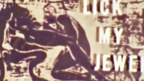 Vintage shadowy threesome spitroast with woman legs spread getting fucked lick my jewels